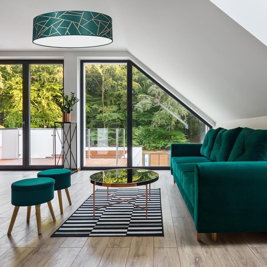 Mennyezeti lámpa ZIGGY 3xE27/60W/230V türkiz/arany