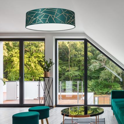 Mennyezeti lámpa ZIGGY 3xE27/60W/230V türkiz/arany