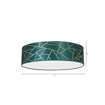 Mennyezeti lámpa ZIGGY 3xE27/60W/230V türkiz/arany