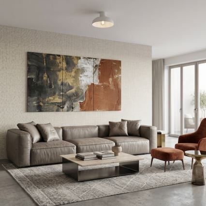 Mennyezeti lámpatest BASCA 1xE27/15W/230V átmérő 40 cm krémszínű
