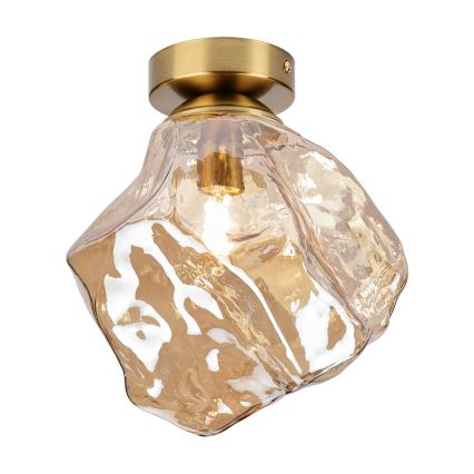 Mennyezeti lámpatest CRISTAL 1xE14/15W/230V sárgaréz/füstös bézs