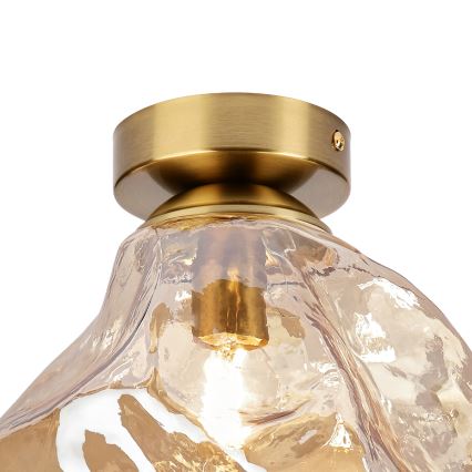 Mennyezeti lámpatest CRISTAL 1xE14/15W/230V sárgaréz/füstös bézs