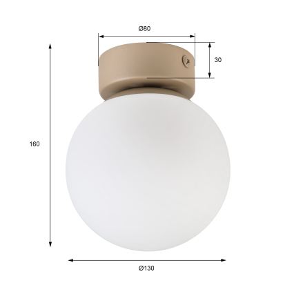 Mennyezeti lámpatest ELIAS 1xE14/5W/230V átm. 13 cm bézs/fehér