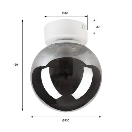 Mennyezeti lámpatest ELIAS 1xE14/5W/230V átm. 13 cm fehér/füstszürke