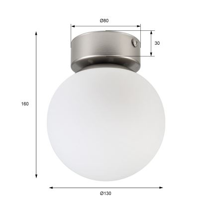 Mennyezeti lámpatest ELIAS 1xE14/5W/230V átmérő 13 cm matt króm/fehér