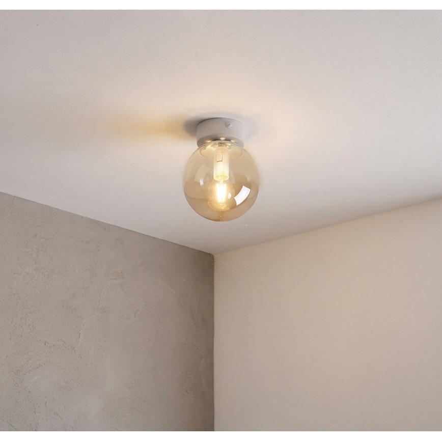 Mennyezeti lámpatest ELIAS 1xE14/5W/230V Ø 13 cm fehér/füstszínű bézs