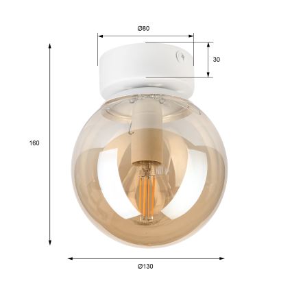 Mennyezeti lámpatest ELIAS 1xE14/5W/230V Ø 13 cm fehér/füstszínű bézs