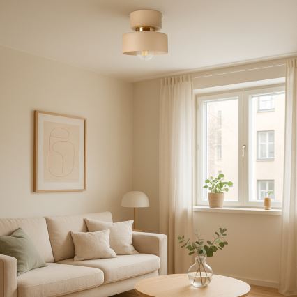 Mennyezeti lámpatest IGNIA 1xE27/60W/230V bézs/arany