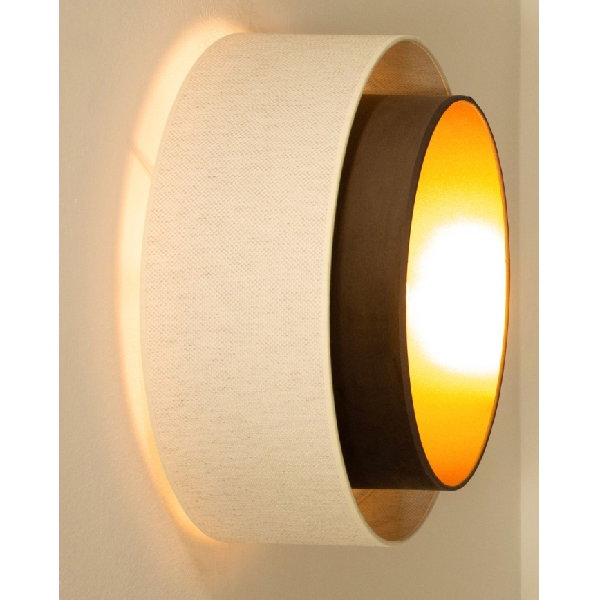 Mennyezeti lámpatest NATIA 1xE27/60W/230V átm. 45 cm fehér/barna