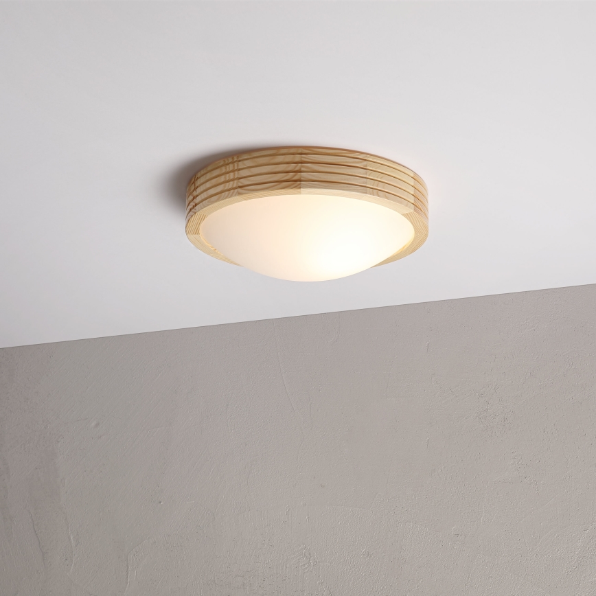 Mennyezeti lámpatest NATURAL MODERN SLIM 1xE27/15W/230V átm. 27,5 cm fenyő