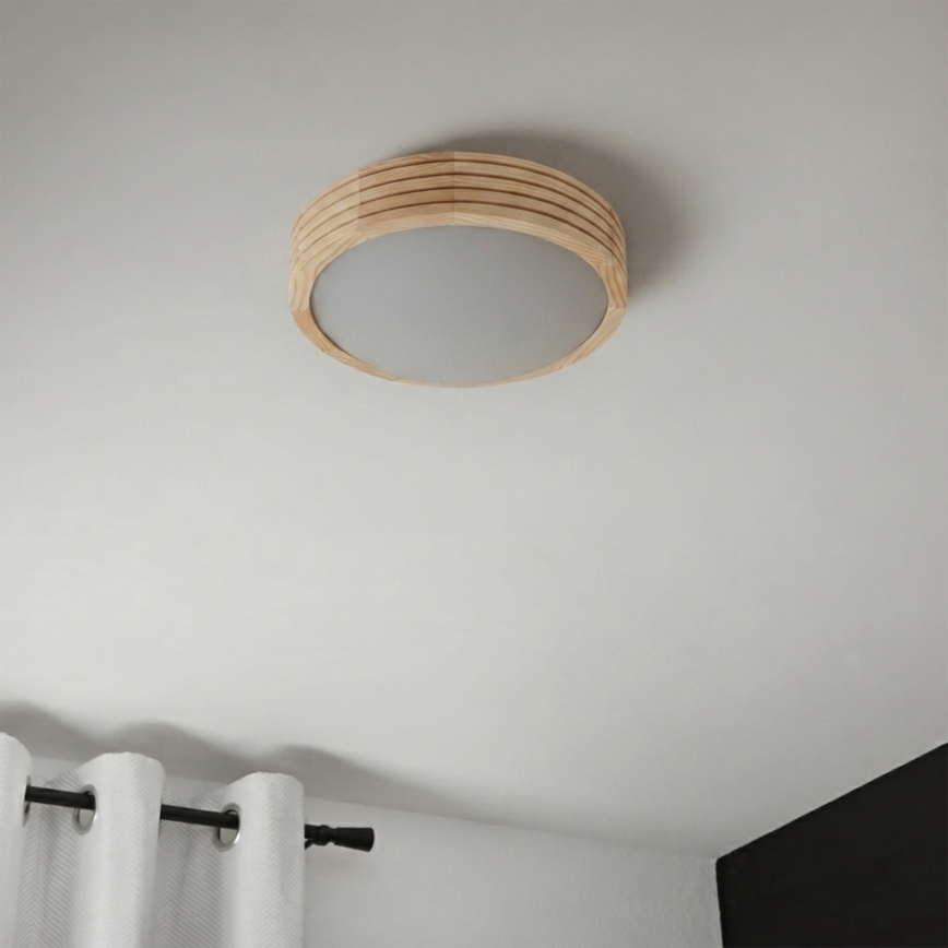 Mennyezeti lámpatest NATURAL MODERN SLIM 1xE27/15W/230V átm. 27,5 cm fenyő