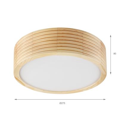 Mennyezeti lámpatest NATURAL MODERN SLIM 1xE27/15W/230V átm. 27,5 cm fenyő