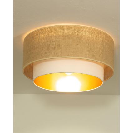 Mennyezeti lámpatest SARTA 1xE27/60W/230V, Ø 45 cm, fehér/juta