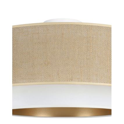 Mennyezeti lámpatest SARTA 1xE27/60W/230V, Ø 45 cm, fehér/juta