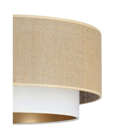 Mennyezeti lámpatest SARTA 1xE27/60W/230V, Ø 45 cm, fehér/juta