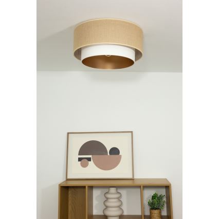 Mennyezeti lámpatest SARTA 1xE27/60W/230V, Ø 45 cm, fehér/juta