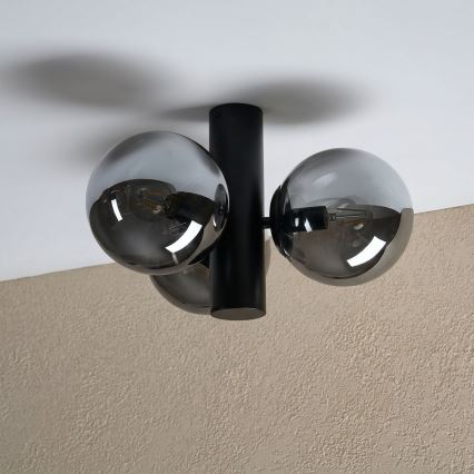 Mennyezeti lámpatest SFERIO 3xE14/5W/230V fekete/füstfekete