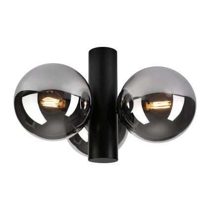Mennyezeti lámpatest SFERIO 3xE14/5W/230V fekete/füstfekete