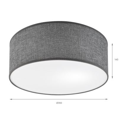 Mennyezeti lámpatest SIRJA 1xE27/15W/230V átm. 35 cm szürke