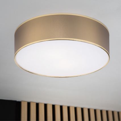 Mennyezeti lámpatest SIRJA 2xE27/15W/230V átm. 45 cm barna/arany