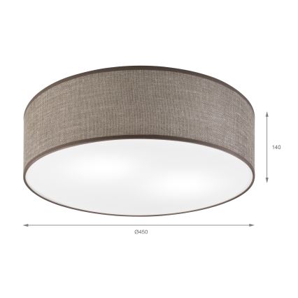 Mennyezeti lámpatest SIRJA 2xE27/15W/230V, átmérő 45 cm, barna