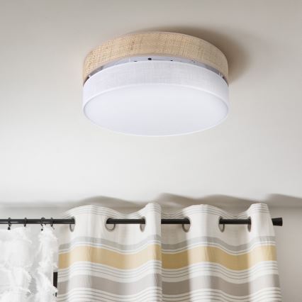 Mennyezeti lámpatest SIRJA BOHO 2xE27/15W/230V átm. 45 cm bézs/fehér