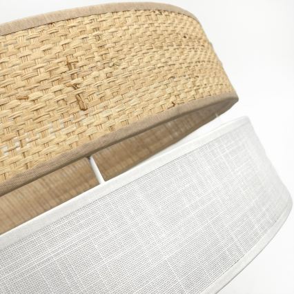 Mennyezeti lámpatest SIRJA BOHO 2xE27/15W/230V átm. 45 cm bézs/fehér