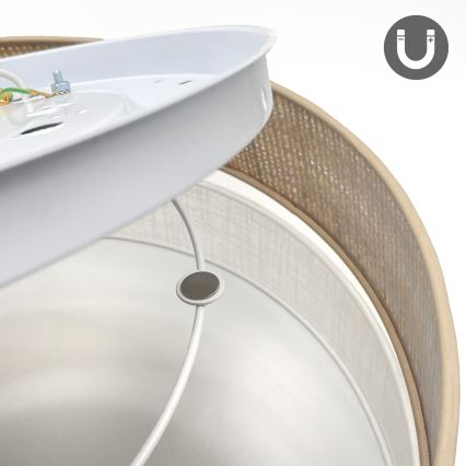 Mennyezeti lámpatest SIRJA BOHO 2xE27/15W/230V átm. 45 cm bézs/fehér