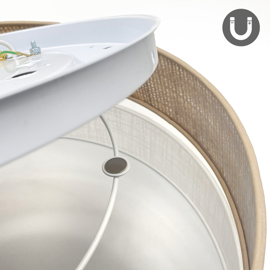 Mennyezeti lámpatest SIRJA BOHO 2xE27/15W/230V átm. 45 cm bézs/fehér