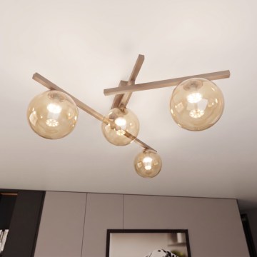 Mennyezeti lámpatest SMART 4xE14/10W/230V bézs/füstös bézs