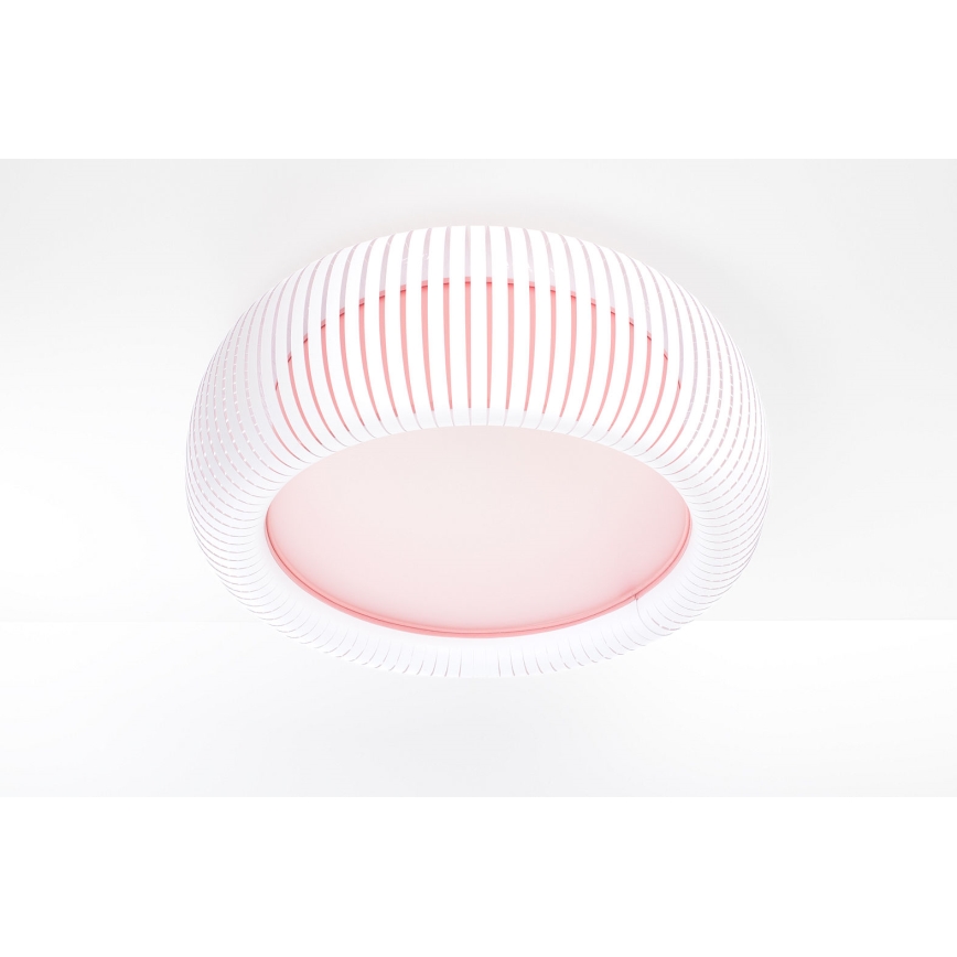 Mennyezeti lámpatest STRIPES 2xE27/40W/230V, átmérő 55 cm, fehér/rózsaszín