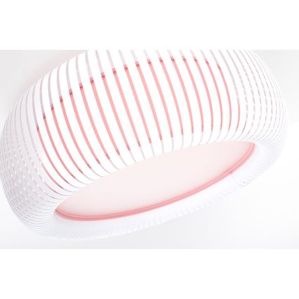 Mennyezeti lámpatest STRIPES 2xE27/40W/230V, átmérő 55 cm, fehér/rózsaszín