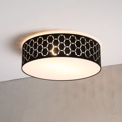 Mennyezeti lámpatest ULLE 2xE27/15W/230V átm. 45 cm fekete