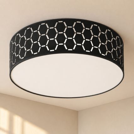 Mennyezeti lámpatest ULLE 2xE27/15W/230V átm. 45 cm fekete