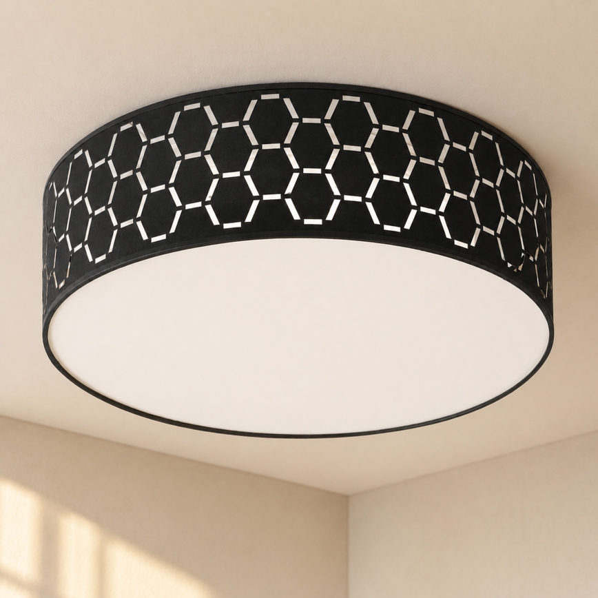 Mennyezeti lámpatest ULLE 2xE27/15W/230V átm. 45 cm fekete