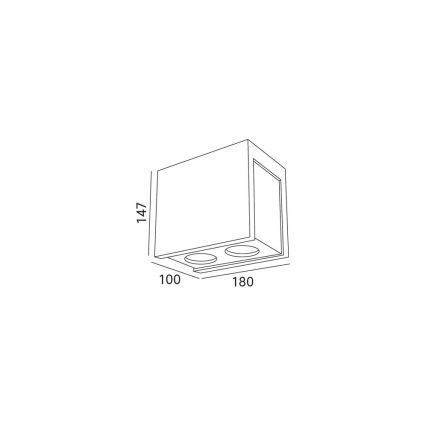 Mennyezeti spotlámpa PURO MASSO C 2xGU10/25W/230V