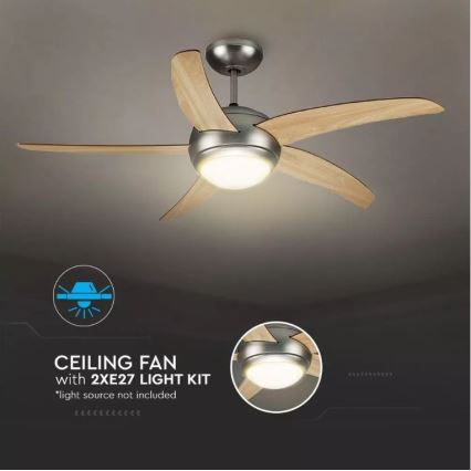 Mennyezeti ventilátor 2xE27/20W/230V átm. 132 cm + távirányítás