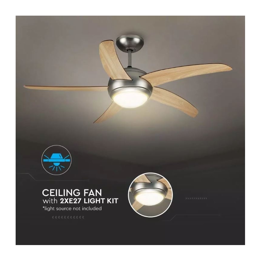Mennyezeti ventilátor 2xE27/20W/230V átm. 132 cm + távirányítás