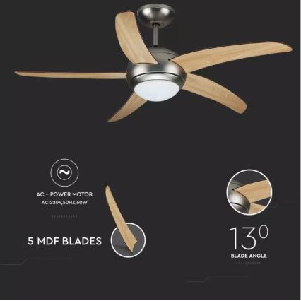 Mennyezeti ventilátor 2xE27/20W/230V átm. 132 cm + távirányítás