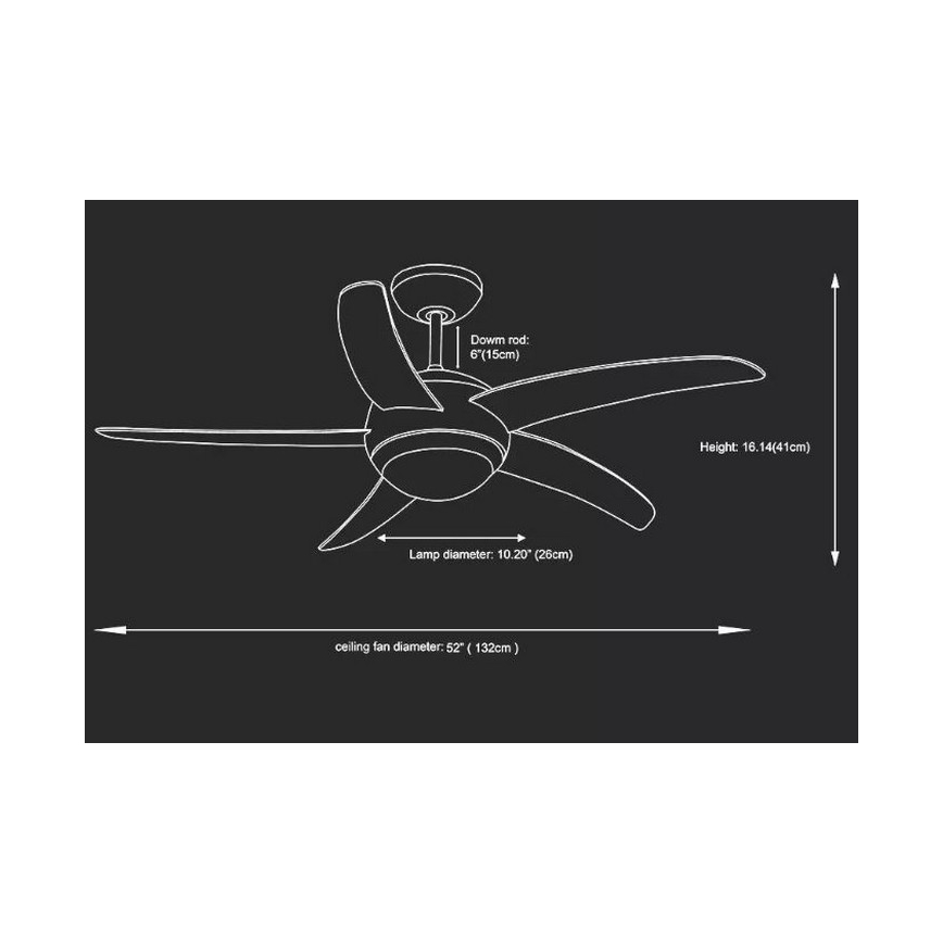 Mennyezeti ventilátor 2xE27/20W/230V átm. 132 cm + távirányítás