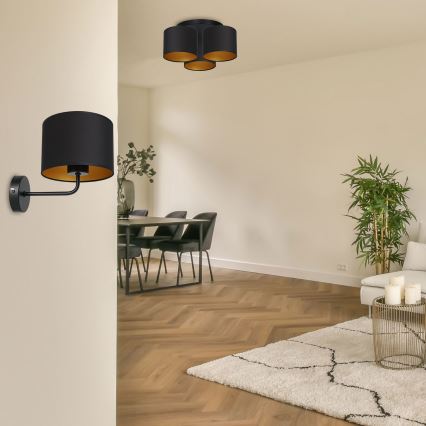 Mennyezetre szerelhető csillár ARDEN 3xE27/60W/230V fekete/arany