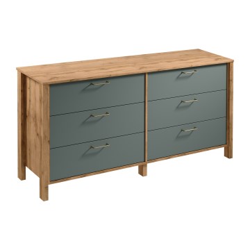 MENTA komód 170x81x47 cm Wotan tölgy/zöld