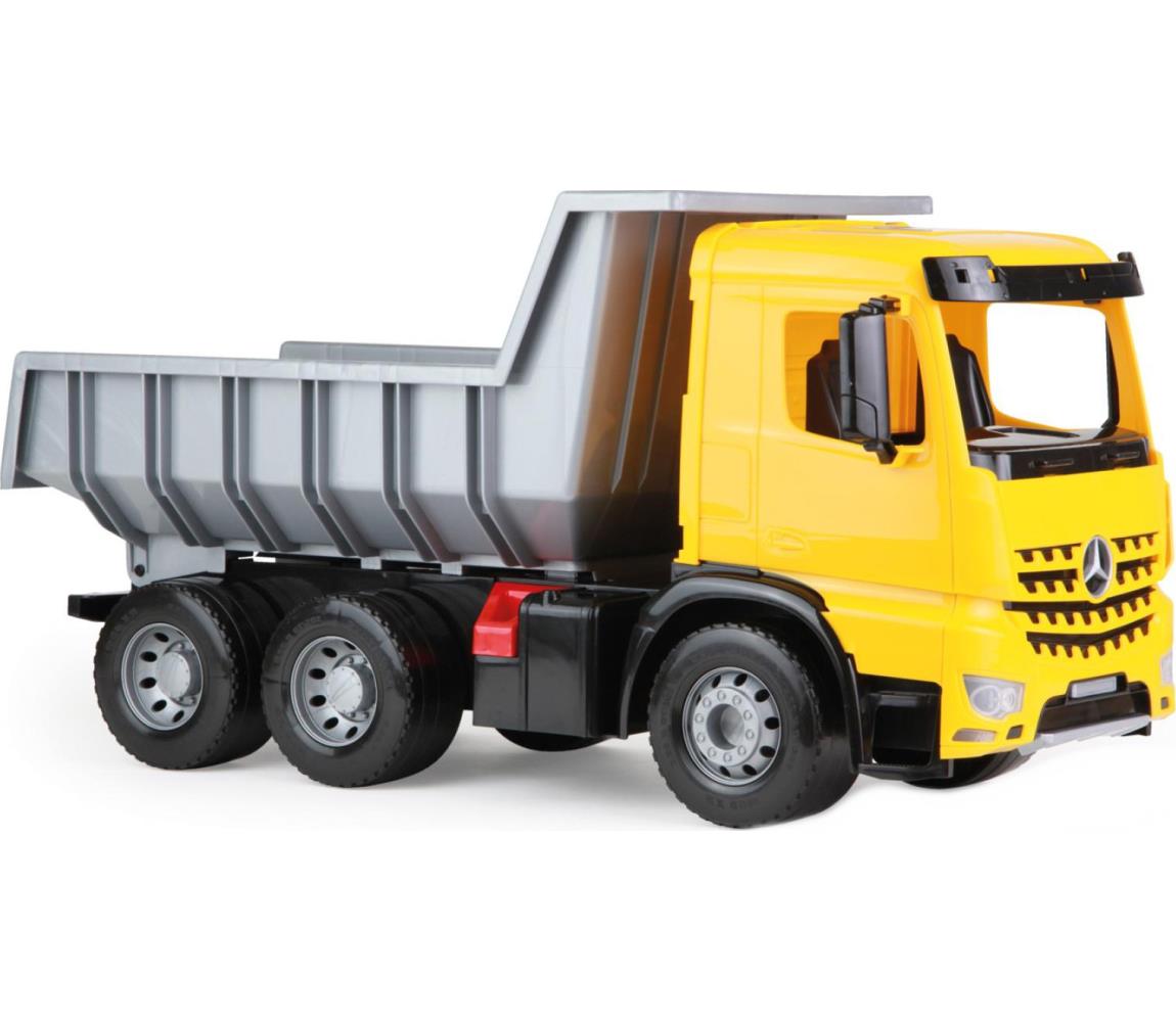 Lena Mercedes GIGA TRUCKS billenős teherautó, 65 cm, sárga/szürke 43012064