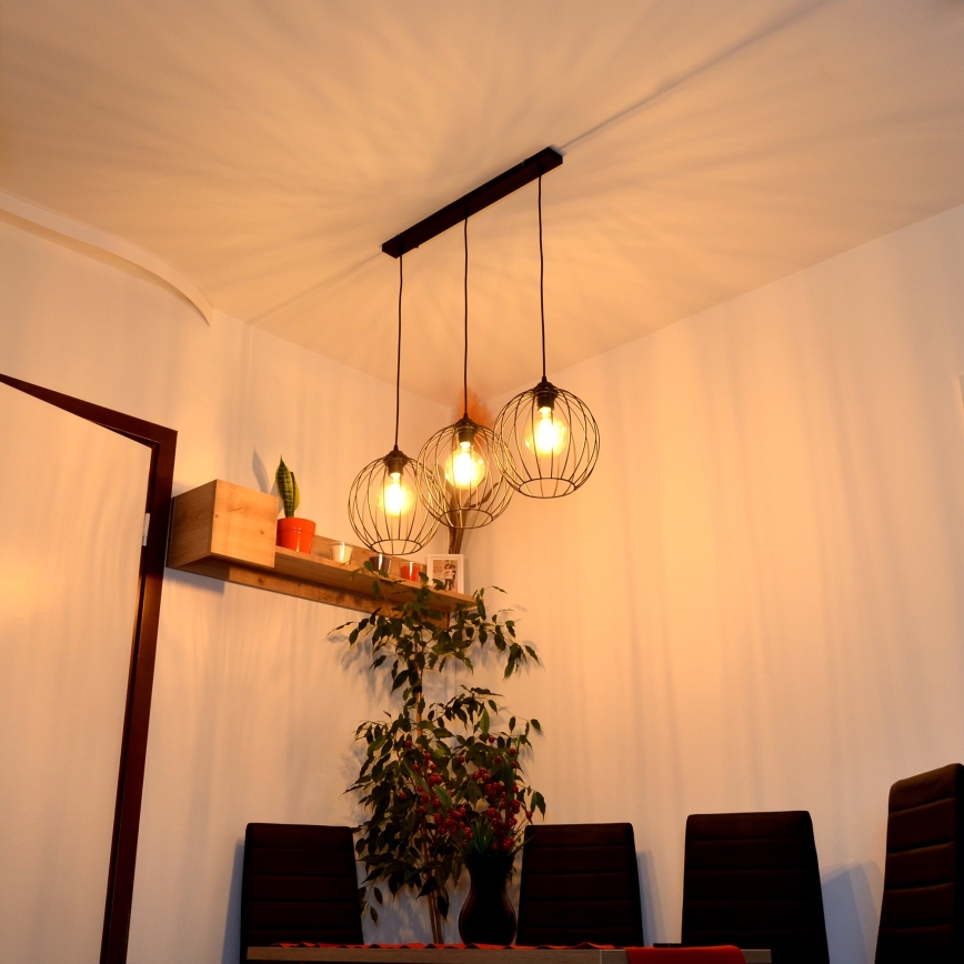 LED csillár huzalon MERCURE 3xE27/15W/230V