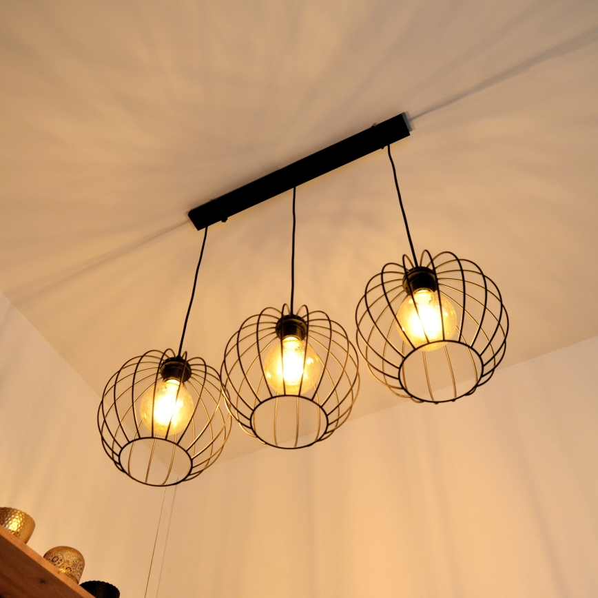 LED csillár huzalon MERCURE 3xE27/15W/230V