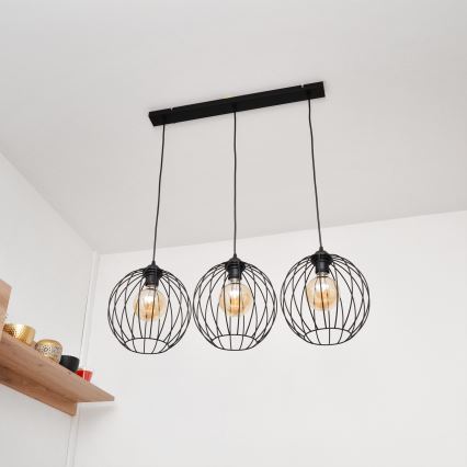 LED csillár huzalon MERCURE 3xE27/15W/230V