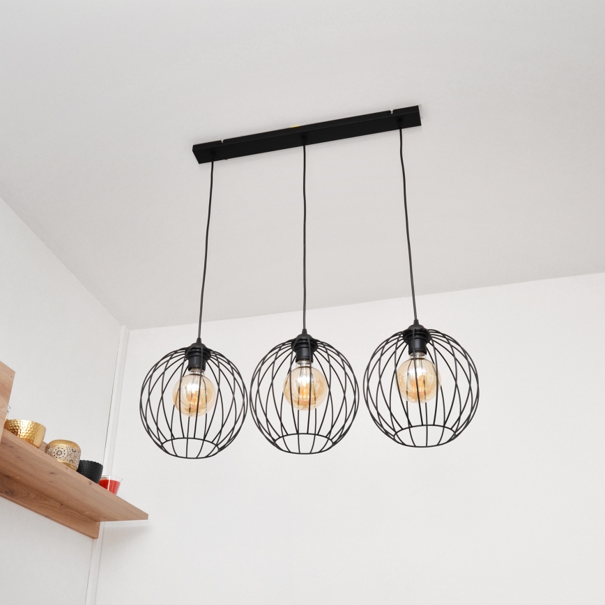 LED csillár huzalon MERCURE 3xE27/15W/230V