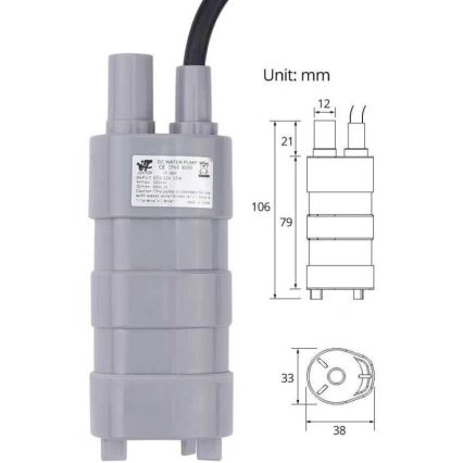 Merülő szivattyú 12 V, 600 l/óra