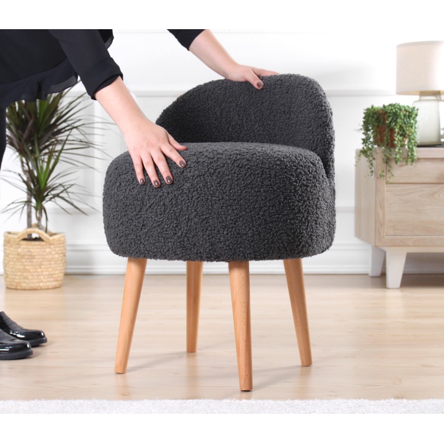 MIKI puff, átmérő 46 cm, sötétszürke