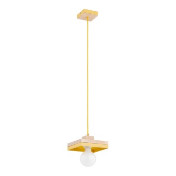 MIKO kábeles függőlámpa 1xE27/15W/230V sárga/bézs